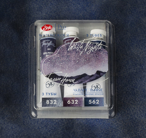 Acuarelas White Nights set de 3 tubos Granulados "SPACE"