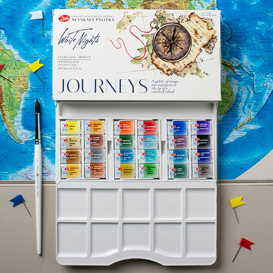 Acuarelas White Nights JOURNEYS set de 24 pastillas