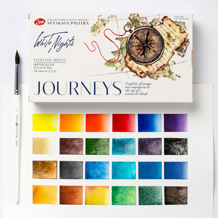 Acuarelas White Nights JOURNEYS set de 24 pastillas