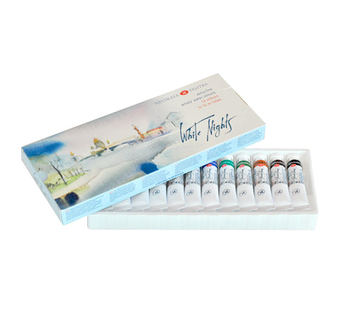 Acuarelas White Nights set de 12 tubos